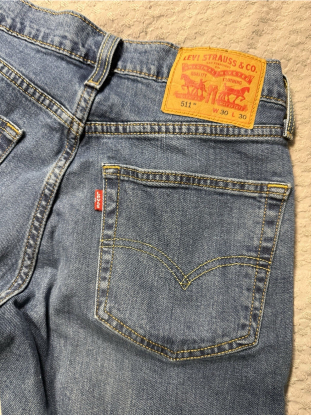 Levis 511 Jeans Mens 30x30 Blue Slim Fit Straight Leg Stretch Low Rise Denim